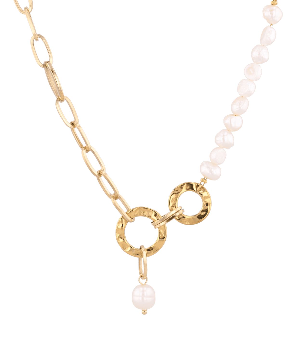 Image of Necklaces. Product name - Sardinia Gold Pearl Necklace in colour by brand - LAVANA