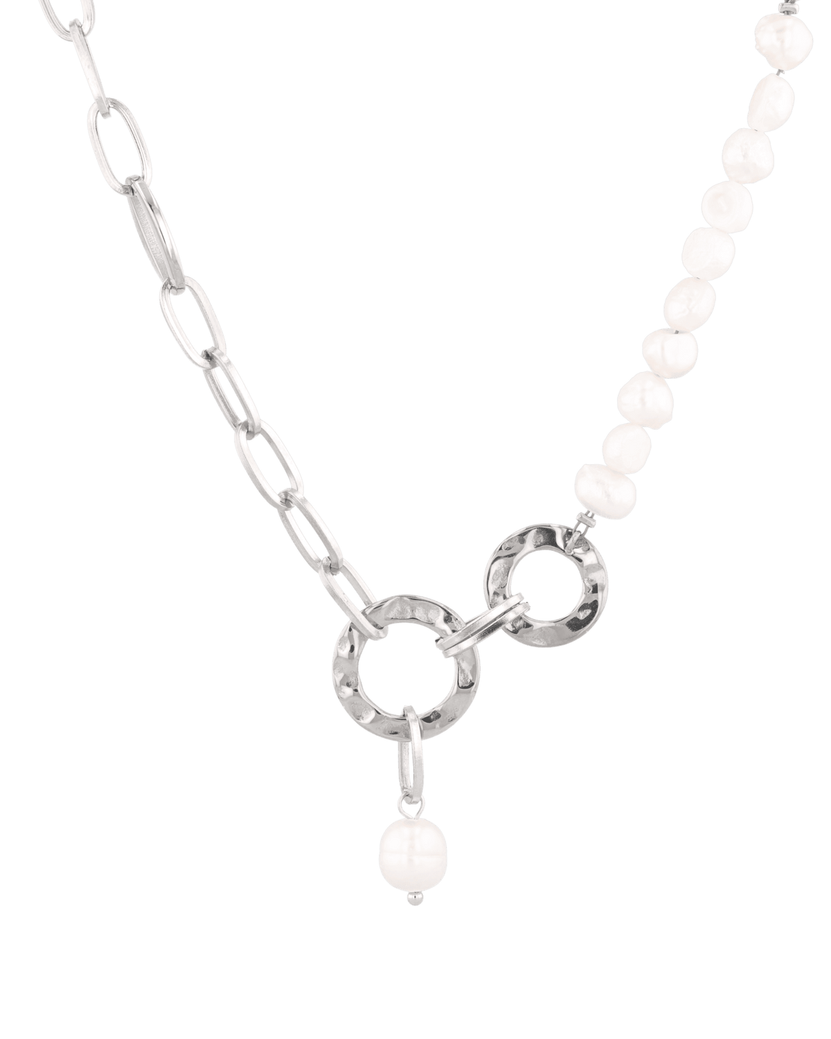 Image of Necklaces. Product name - Sardinia Silver Pearl Necklace in colour by brand - LAVANA