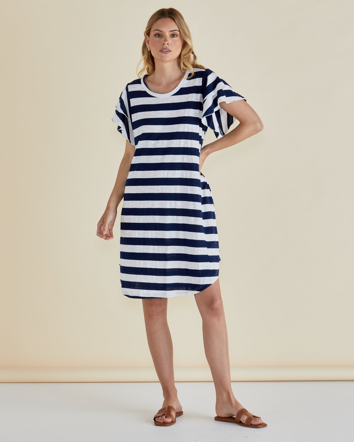 Image of Dresses. Productname: Betty Basics Sydney Tee Dress Blue Stripe in Blue Stripe colour by brand - Betty Basics