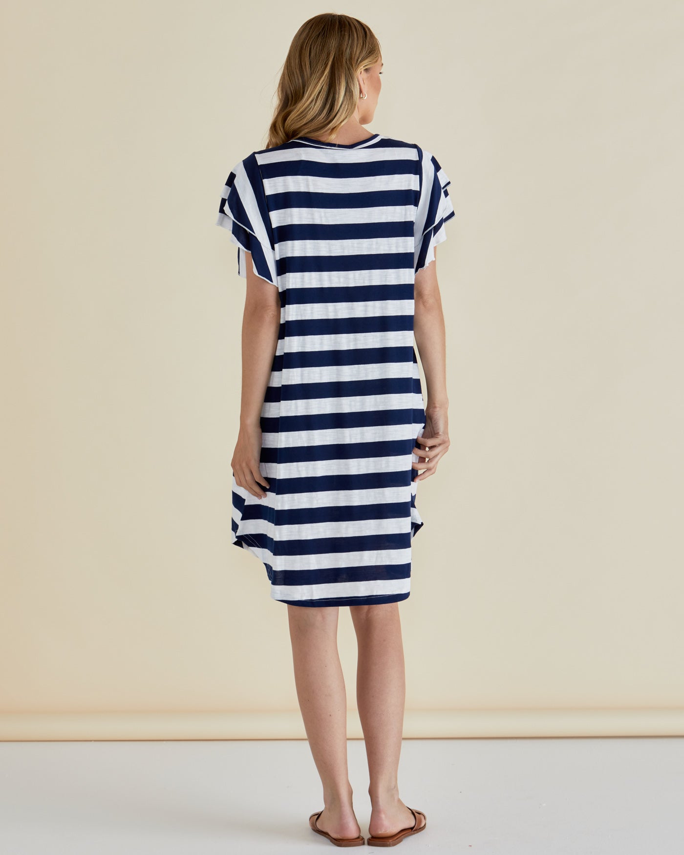 Betty Basics Sydney Tee Dress (Blue Stripe)