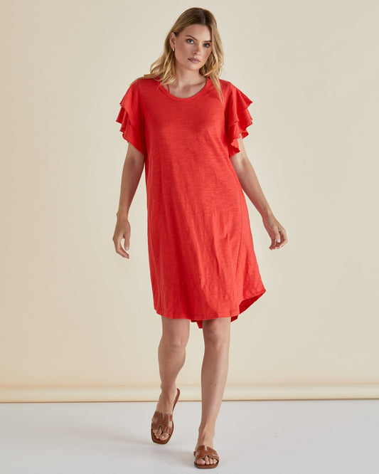 Image of Dresses. Productname: Betty Basics Sydney Tee Dress Red in Red colour by brand - Betty Basics