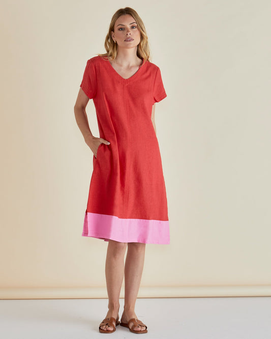 Betty Basics Elwood Dress (Red/Pink)