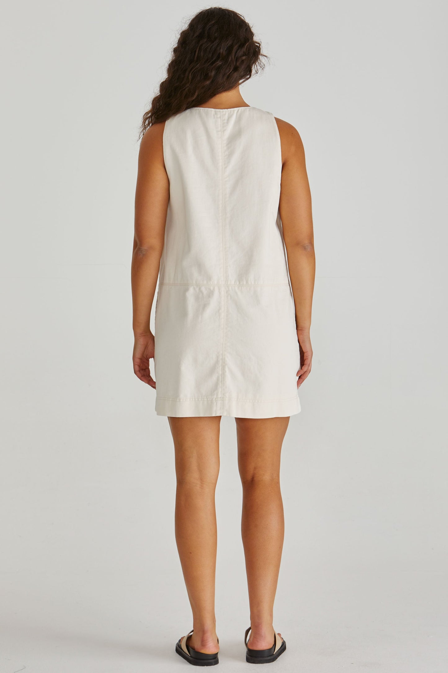 Sass Clothing Marcy Denim Shift Dress (Parchment)