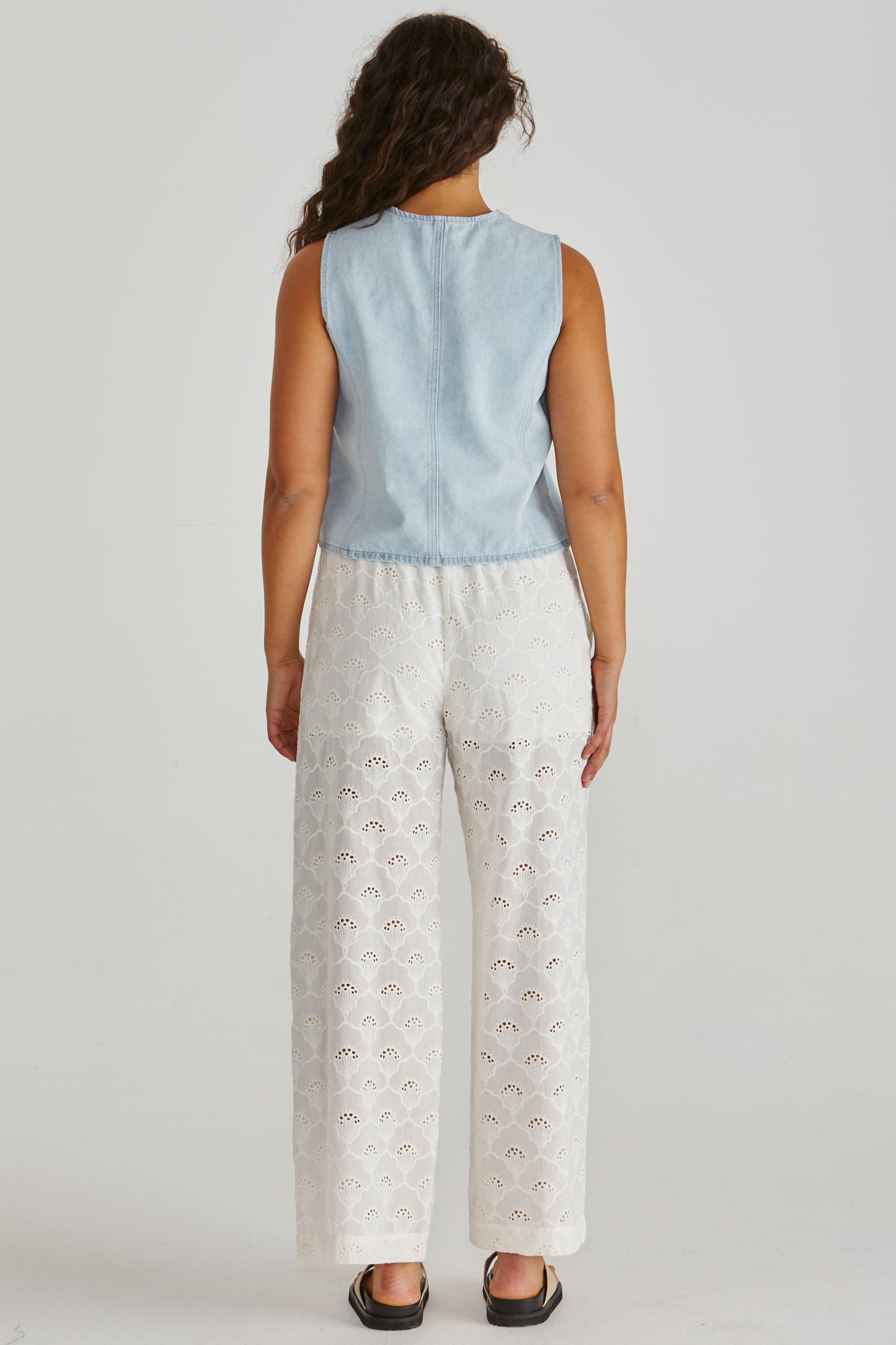 Sass Clothing Sabine Denim Vest (Bleach)