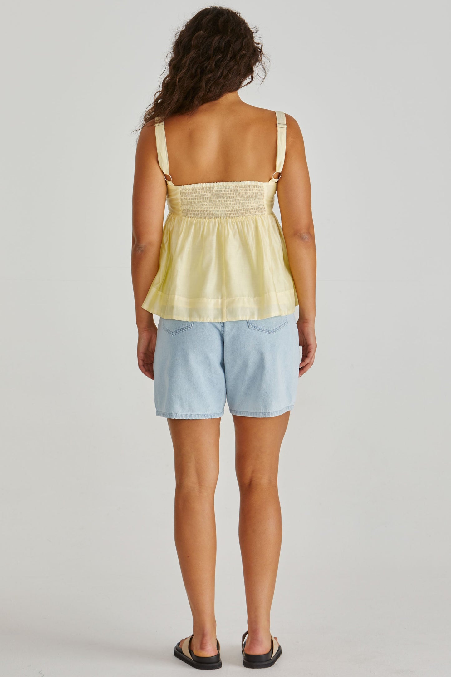 Sass Clothing Zane Empire Top (Yellow White Stripe)