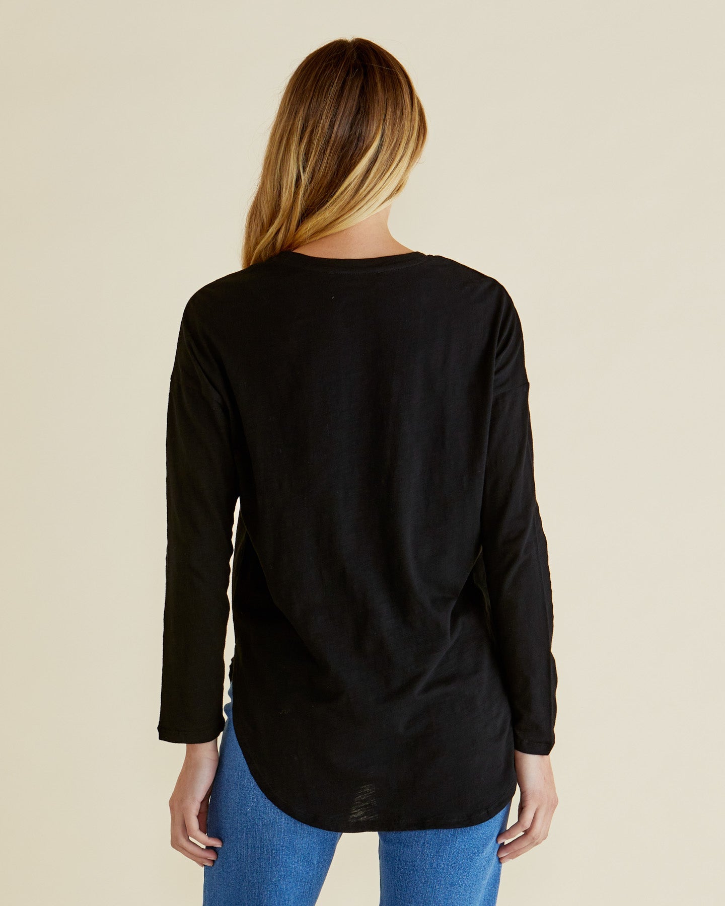 Betty Basics Megan Long Sleeve Top (Black)