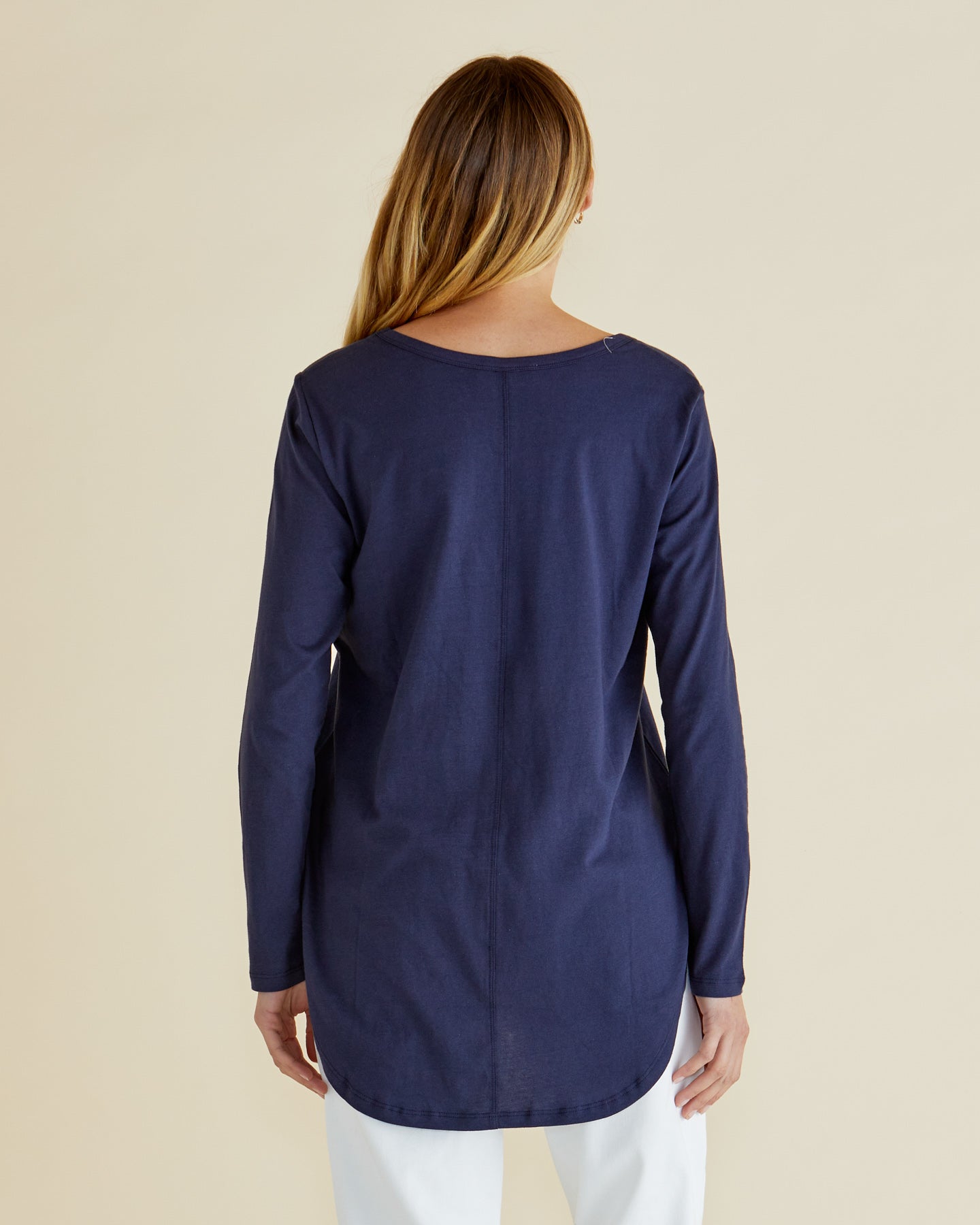 Betty Basics Megan Long Sleeve Top (Navy)