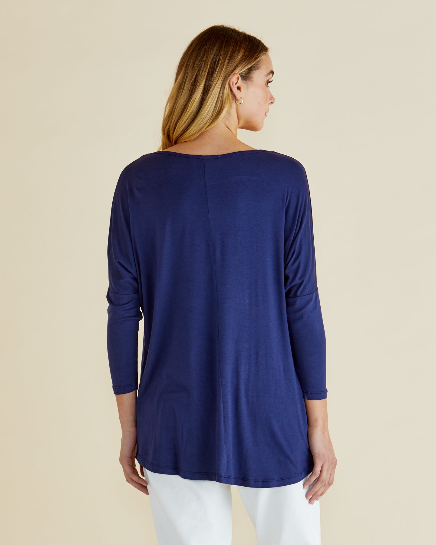 Betty Basics Milan 3/4 Sleeve Top (Navy)