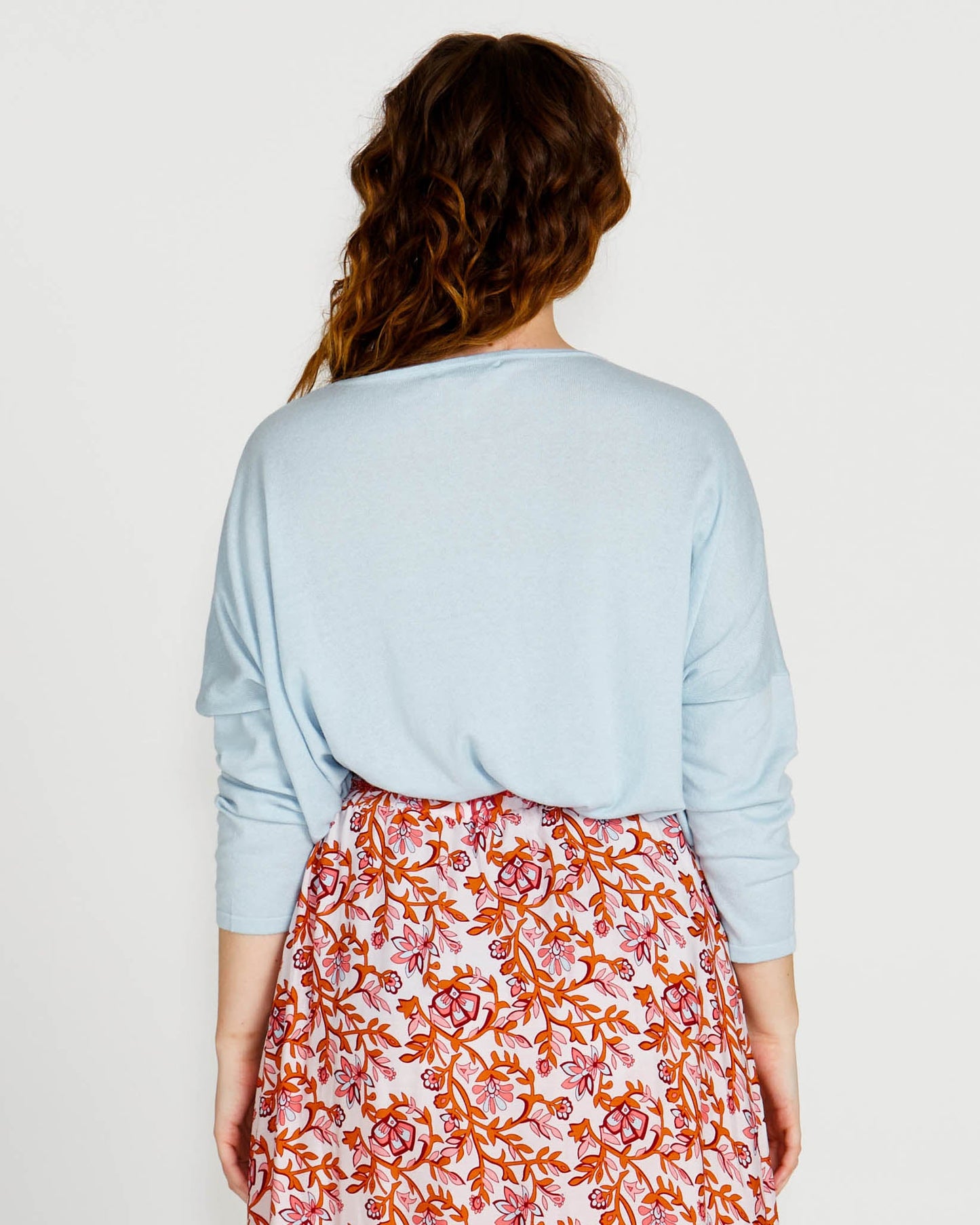 Sass Clothing Shiv Oversized Cotton Lightweight Batwing Knit (Ice Blue)