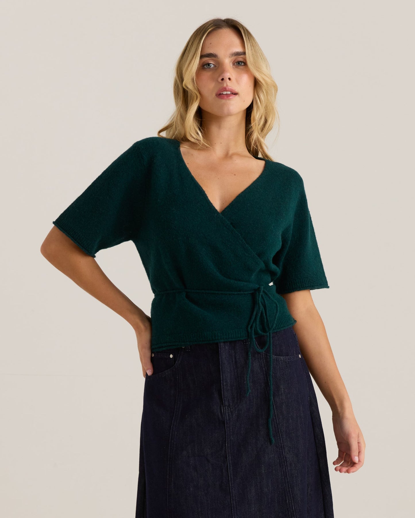 Image of Cardigans. Product name - Casey Cardi Teal in Teal colour by brand - Sass Clothing