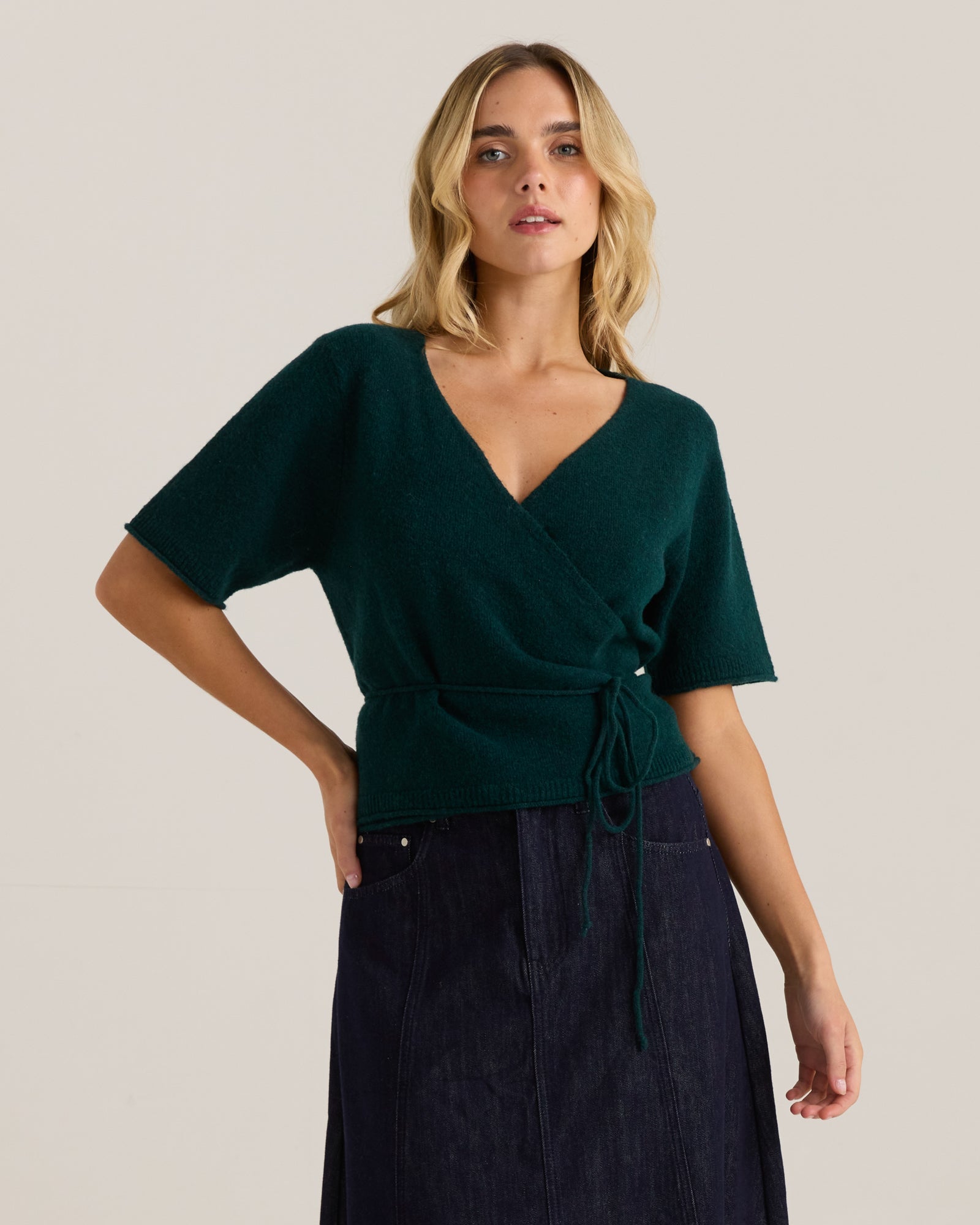 Image of Cardigans. Product name - Casey Cardi Teal in Teal colour by brand - Sass Clothing