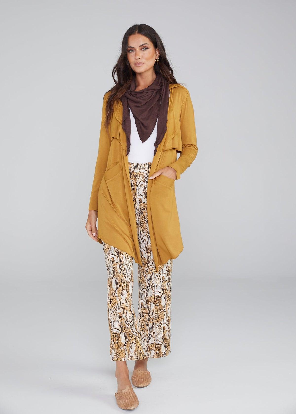 Lou Lou Sassoon Cashmere/Bamboo Scarf (Chicory Coffee)