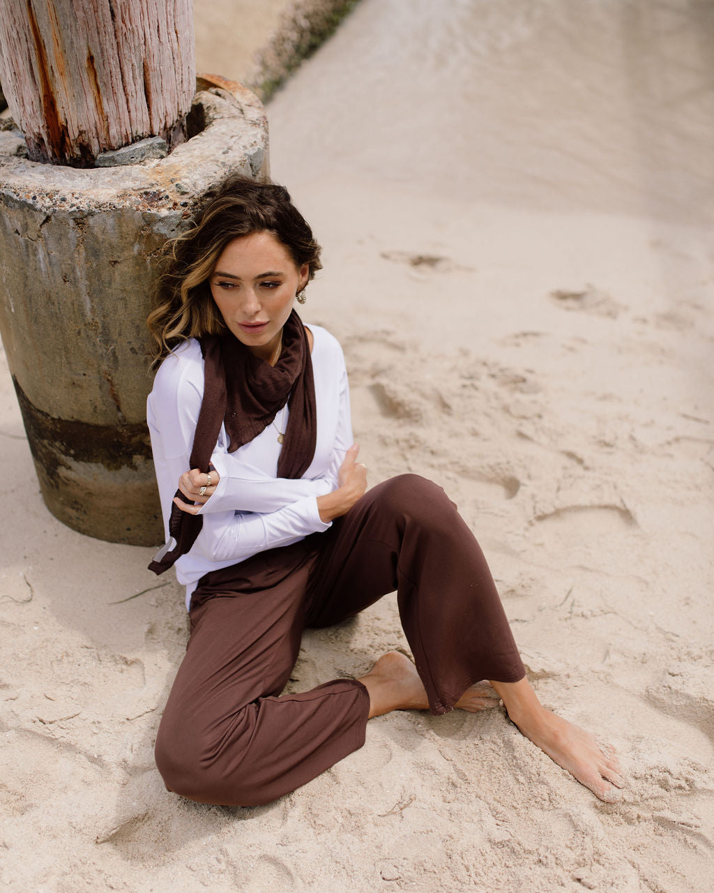 Lou Lou Sassoon Cashmere/Bamboo Scarf (Chicory Coffee)
