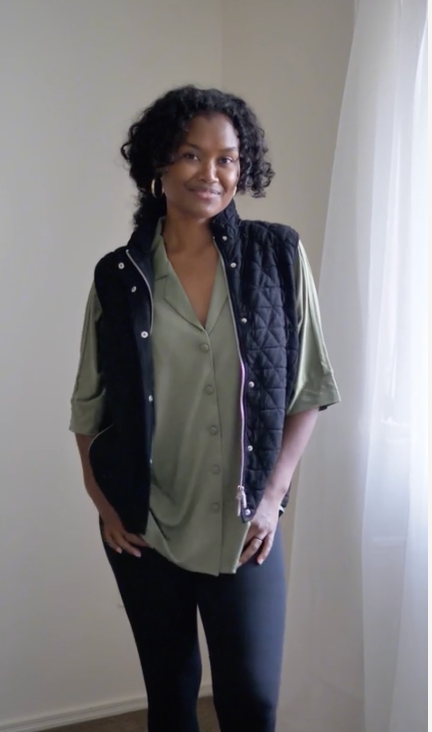 Lou Lou Nina Quilted Bamboo Puffer Vest (Black)