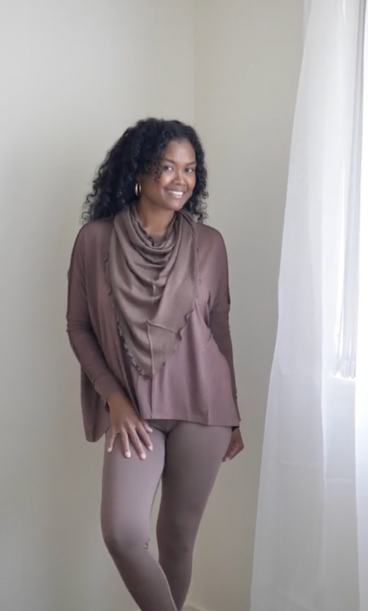 Lou Lou Stella Longsleeve Oversized Bamboo Slouch Top (Chicory Coffee)