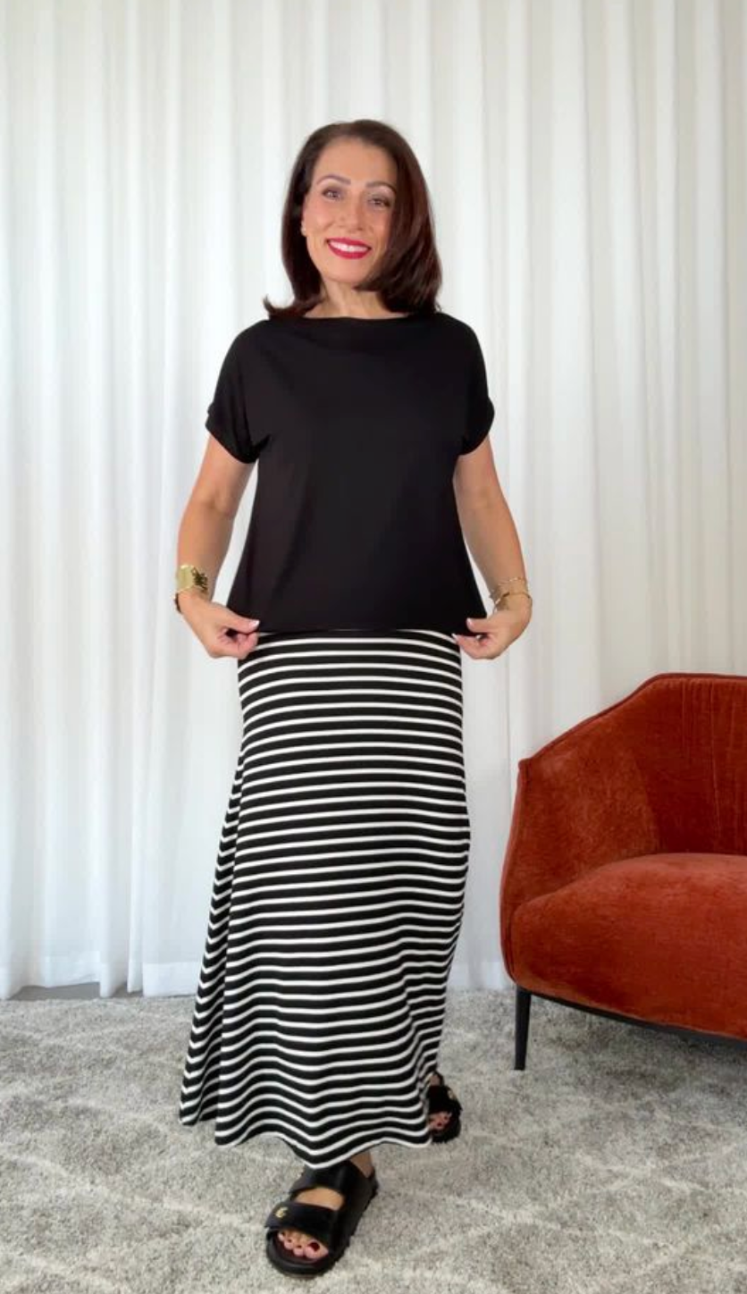 Lou Lou Wilde Bamboo Box Fit Tee (Black)
