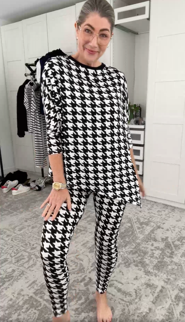 Lou Lou Luxe Bamboo Full-Length Legging Houndstooth (Houndstoth)