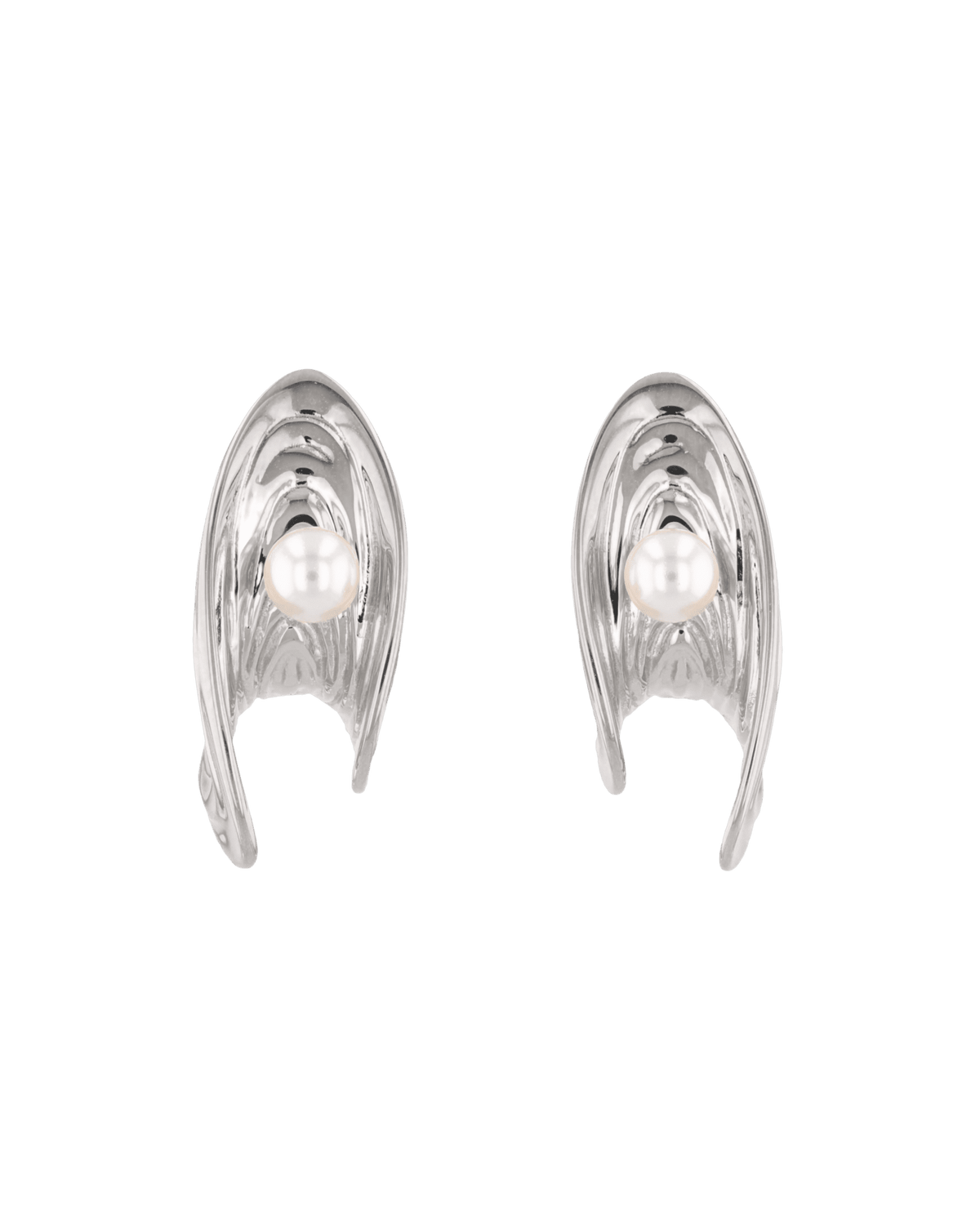 Image of Earrings. Product name - Sea Treasure Silver Stud Earrings in colour by brand - LAVANA