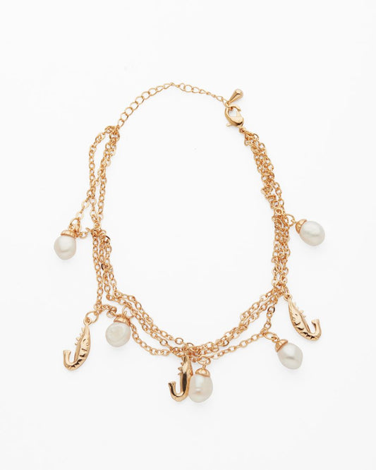 Image of Anklets. Product name - Seahorse Anklet in Gold in colour by brand - Reliquia Jewellery