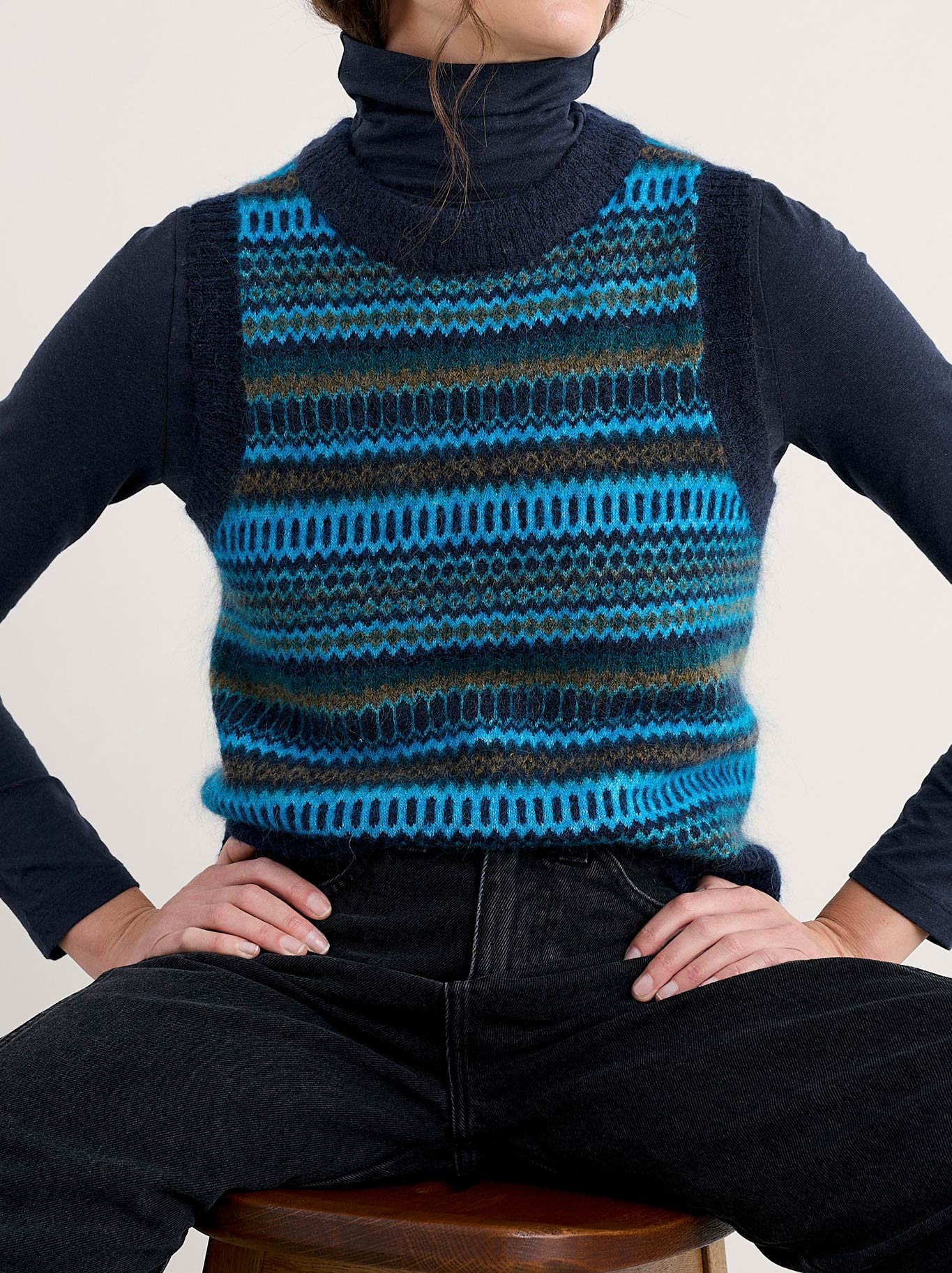 Image of Coats & Jackets. Product name - Seasalt Annik Vest in Cyan colour by brand - Seasalt