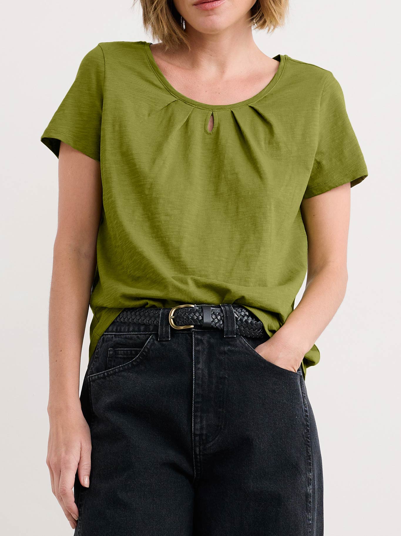 Image of T-Shirts. Product name - Seasalt Appletree T-Shirt in Aloe colour by brand - Seasalt