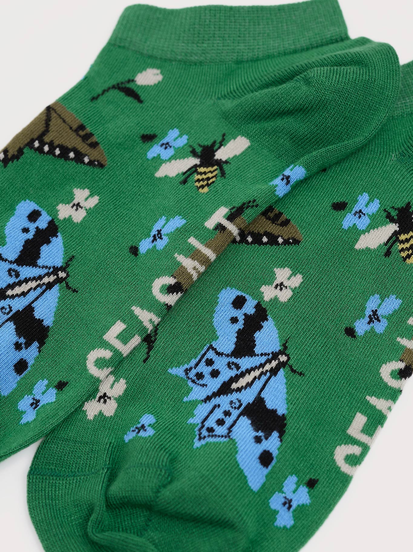 Seasalt Bamboo Arty Trainer Socks (Bright Green)