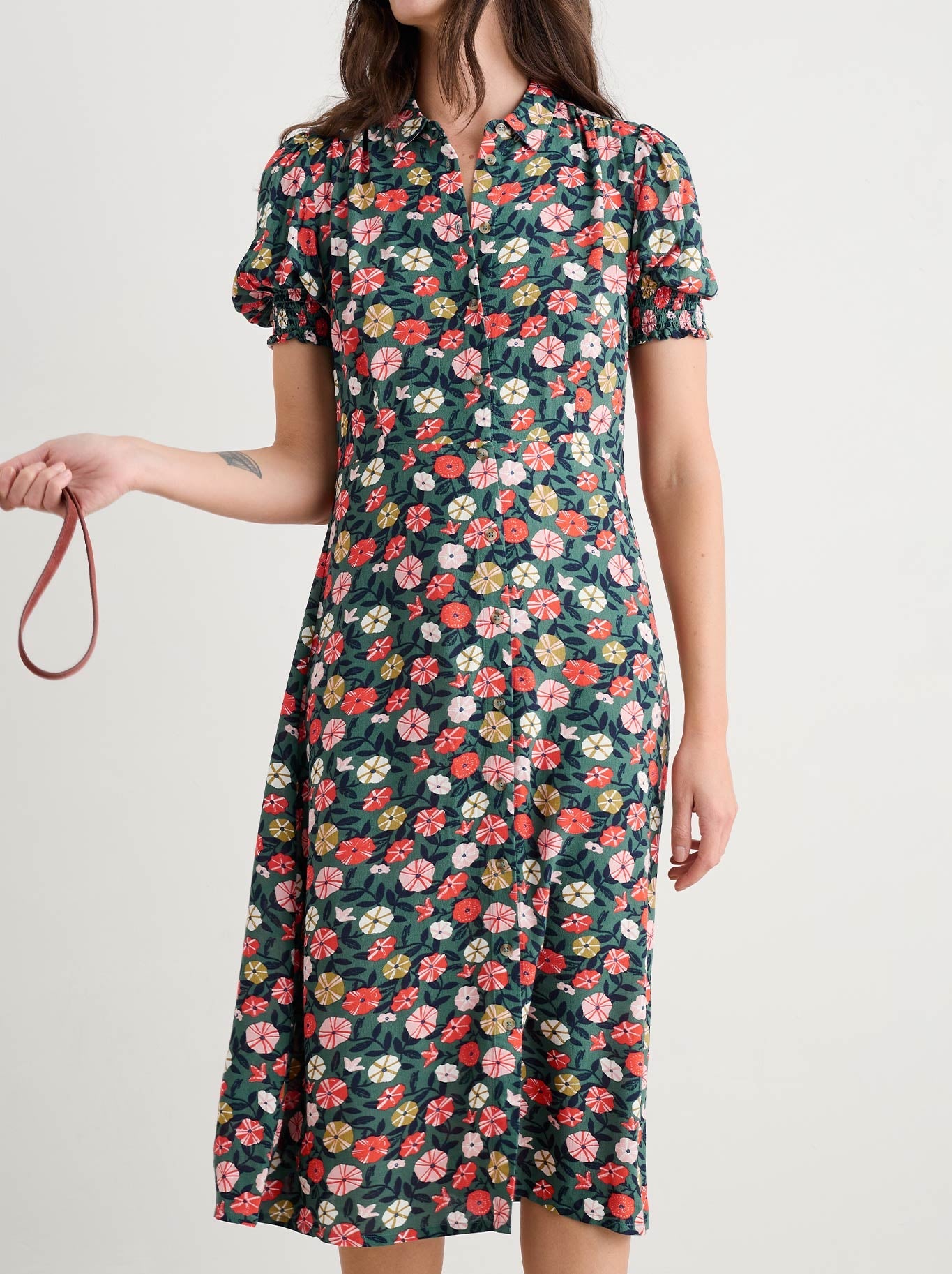 Image of Dresses. Product name - Seasalt Bridget Dress in Winding Petunias colour by brand - Seasalt