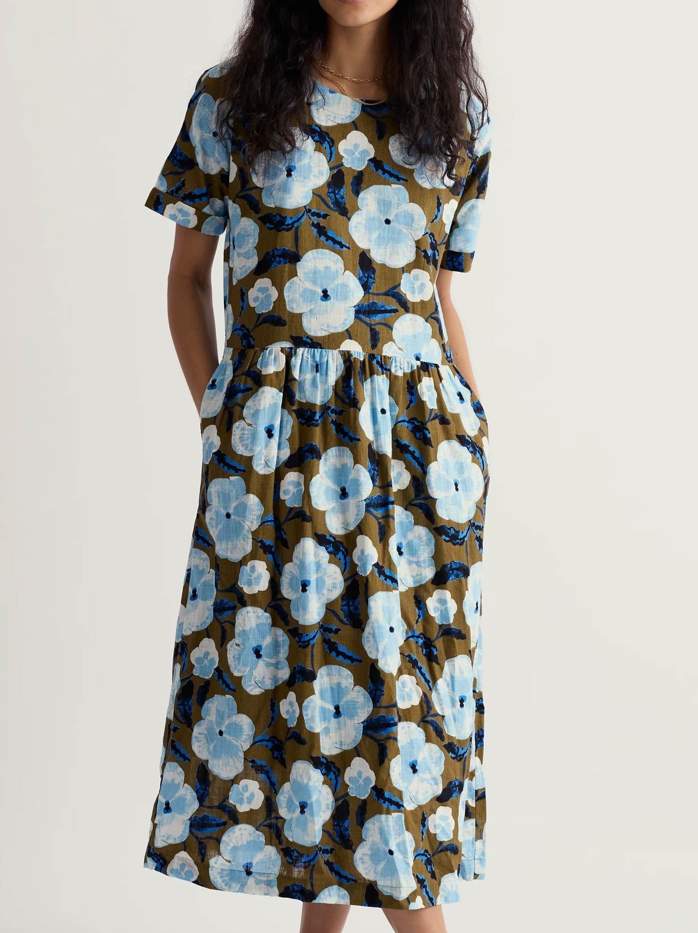 Image of Dresses. Product name - Seasalt Brouse Dress in Pansy Seagrass colour by brand - Seasalt