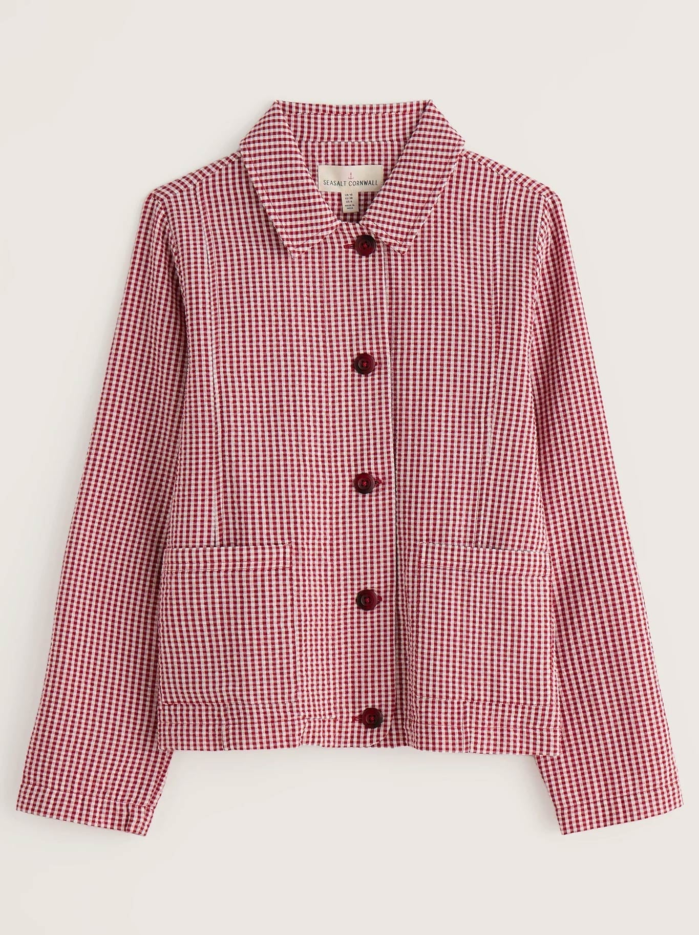 Seasalt Carnon Downs Jacket (Gingham Scarlet)