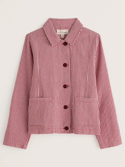 Seasalt Carnon Downs Jacket (Gingham Scarlet)