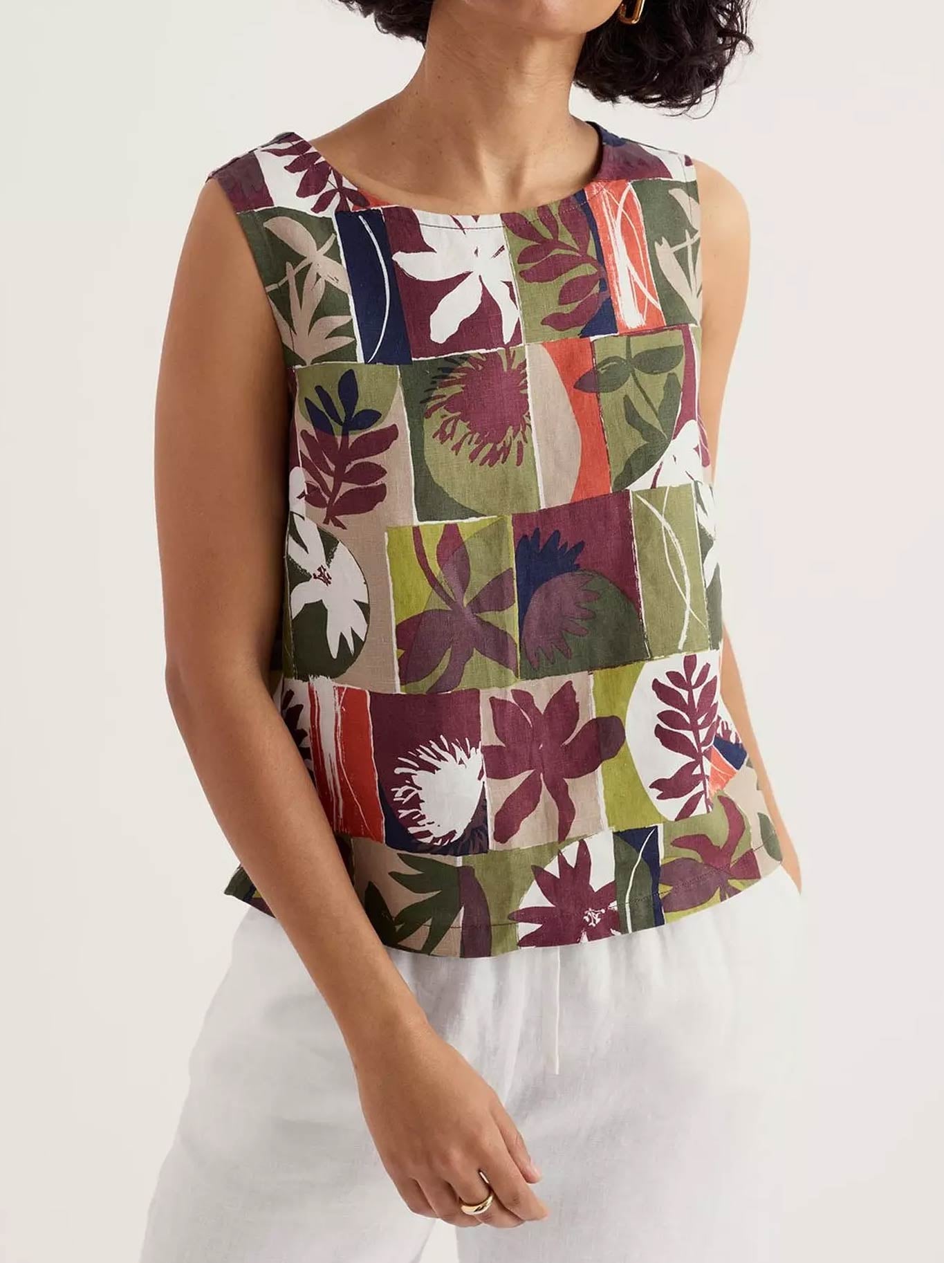 Image of a model wearing Tops. Product name - Seasalt Colour Study Top in Floral Splice colour by brand - Seasalt