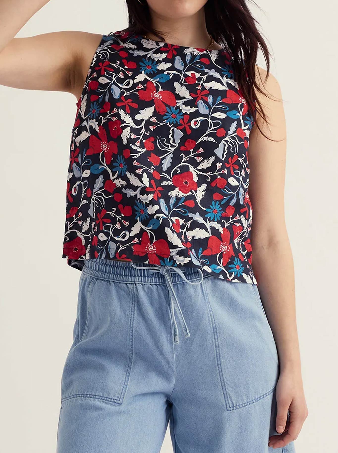 Image of a model wearing Tops. Product name - Seasalt Colour Study Top in Meadow colour by brand - Seasalt