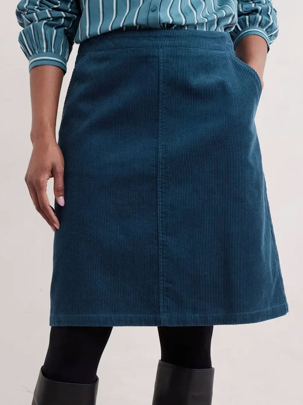 Image of a model wearing Skirts. Product name - Seasalt Dovetail Skirt in Sea Cave colour by brand - Seasalt