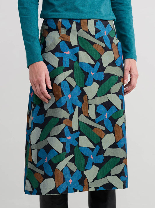 Image of a model wearing Skirts. Product name - Seasalt Forest View Skirt in Flower Onyx colour by brand - Seasalt