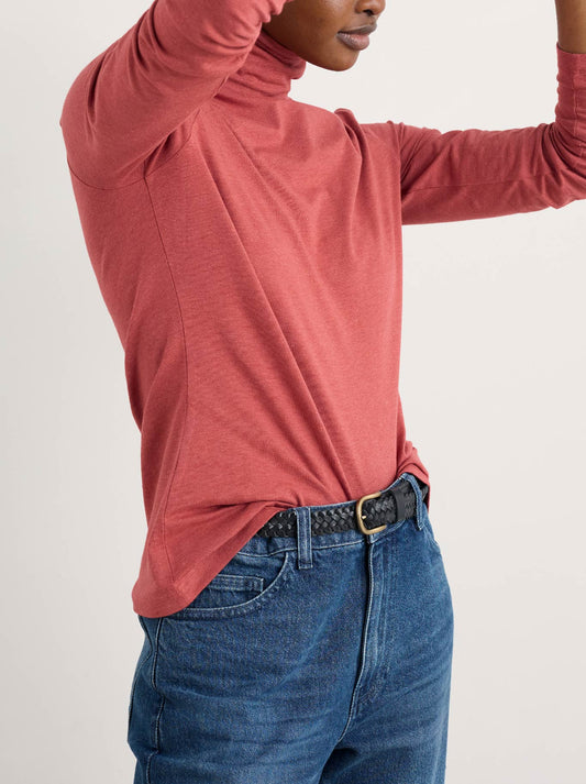 Image of a model wearing Tops. Product name - Seasalt Landing Top in Red Sail colour by brand - Seasalt