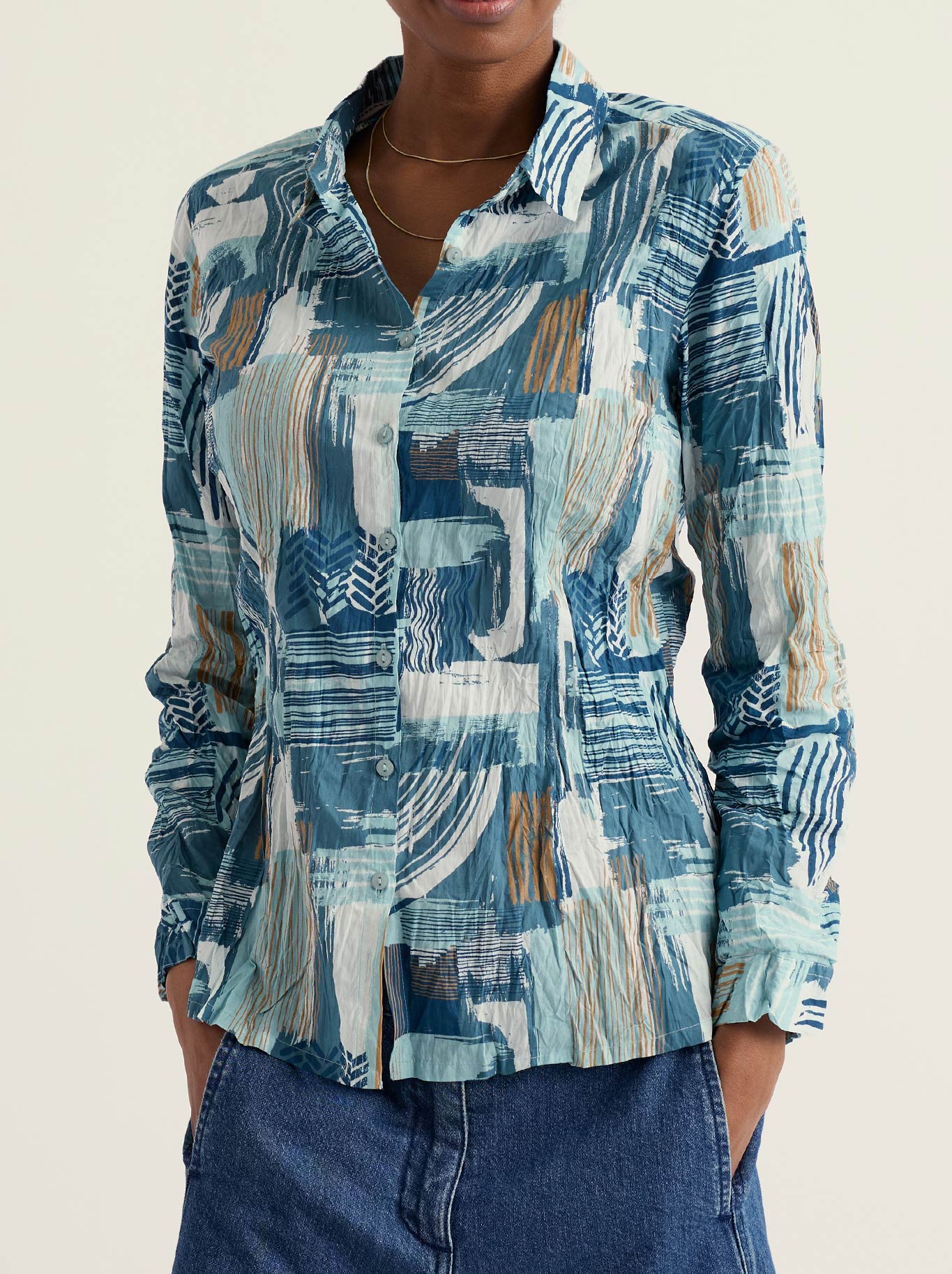 Image of Shirts. Product name - Seasalt Larissa Shirt in Aerial Marks Reflection colour by brand - Seasalt