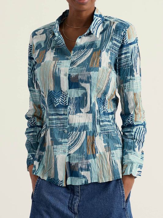 Image of Shirts. Product name - Seasalt Larissa Shirt in Aerial Marks Reflection colour by brand - Seasalt