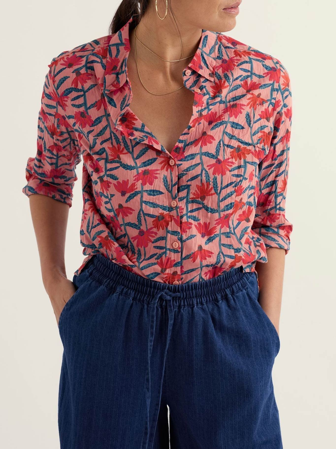 Image of Shirts. Product name - Seasalt Larissa Shirt in Echinacea Stems colour by brand - Seasalt