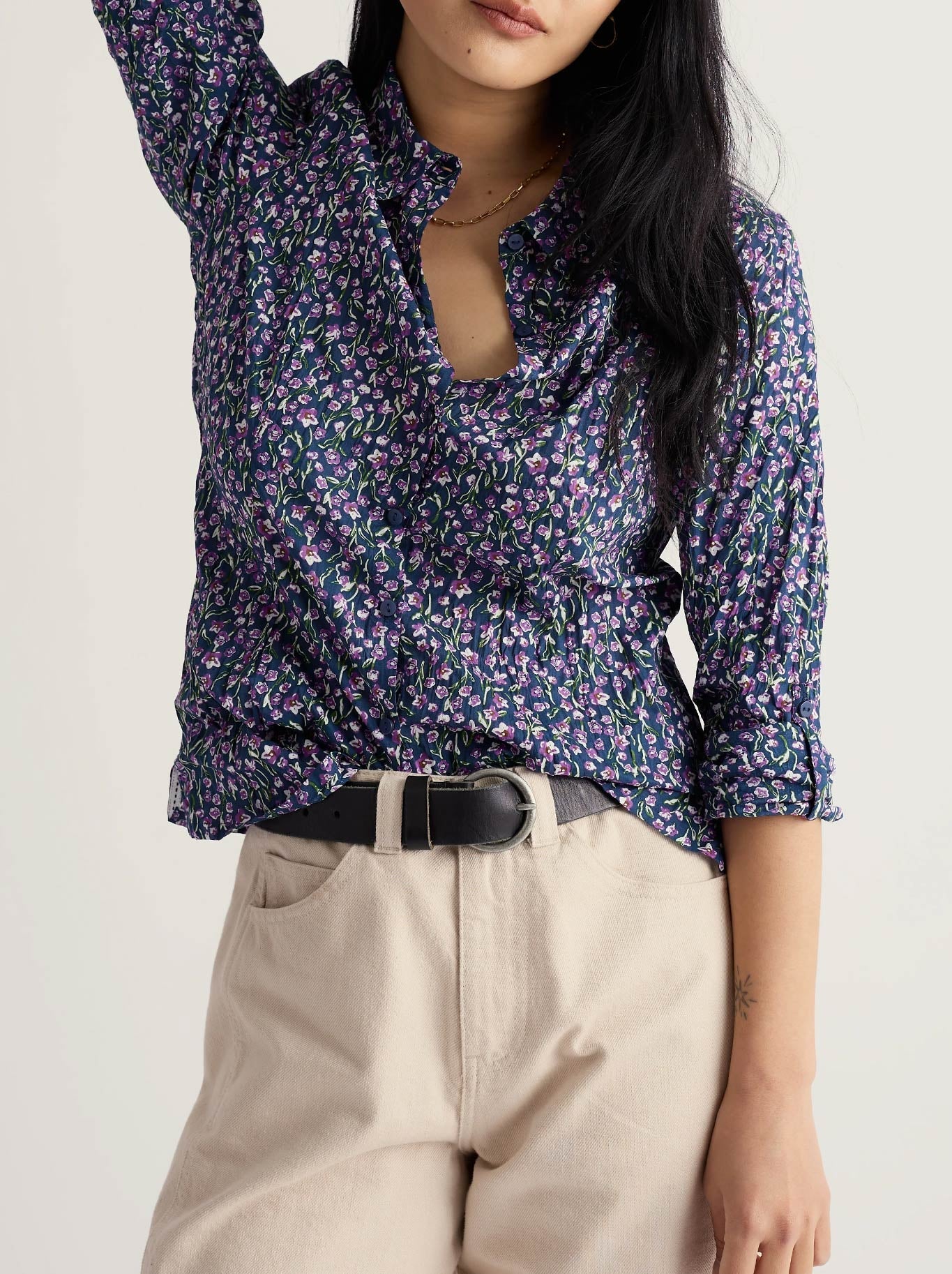 Image of Shirts. Product name - Seasalt Larissa Shirt in Flax Flower colour by brand - Seasalt
