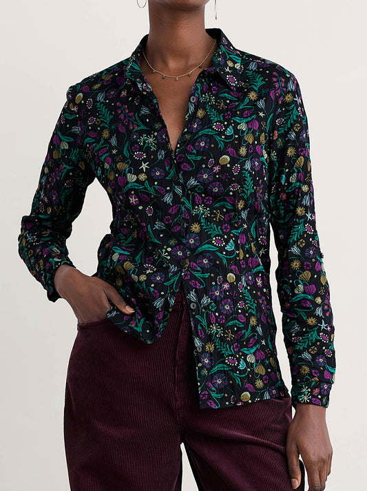 Image of Shirts. Product name - Seasalt Larissa Shirt in Garden Onyx colour by brand - Seasalt