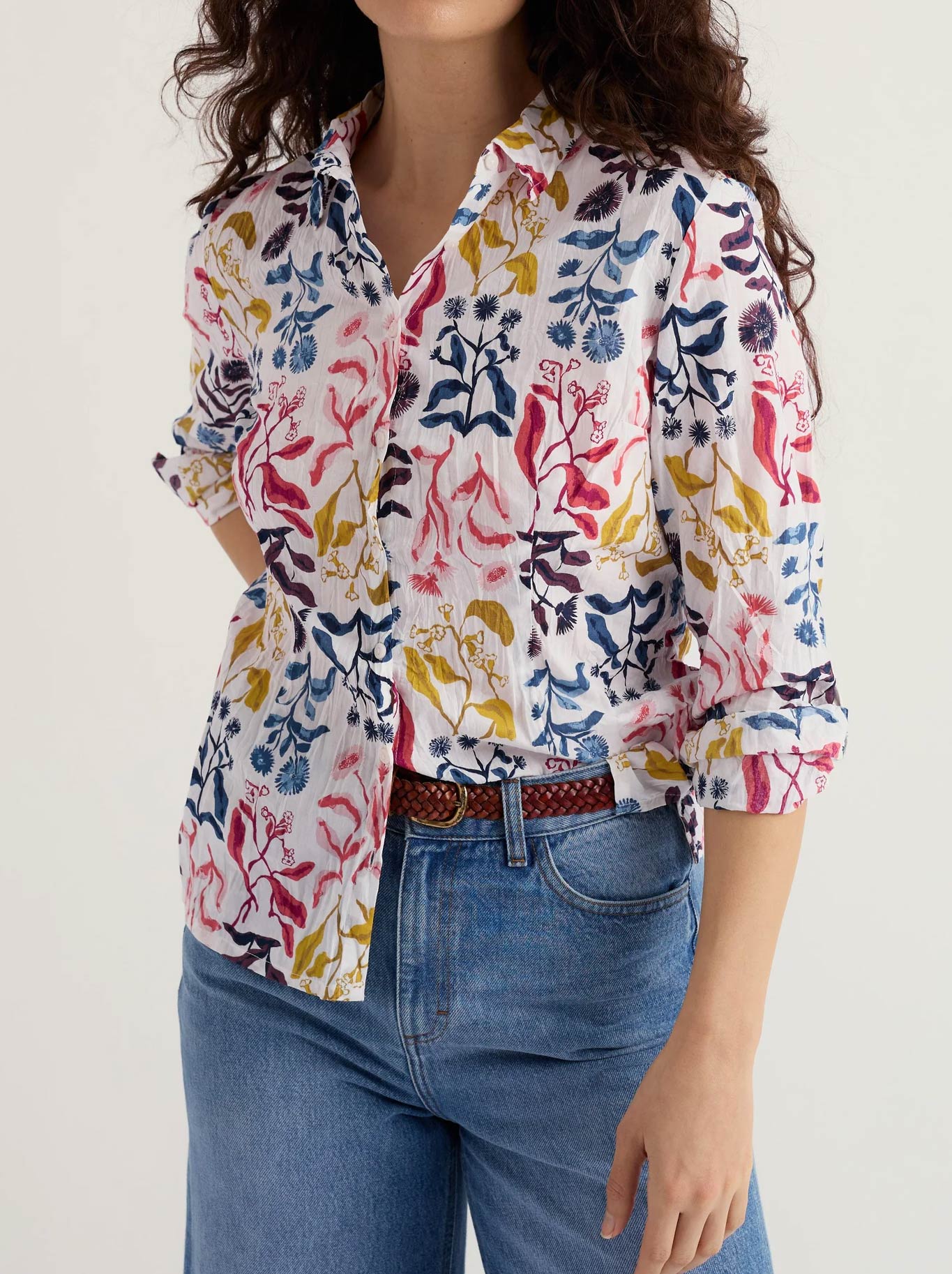 Image of Shirts. Product name - Seasalt Larissa Shirt in Inky Botanical Chalk colour by brand - Seasalt