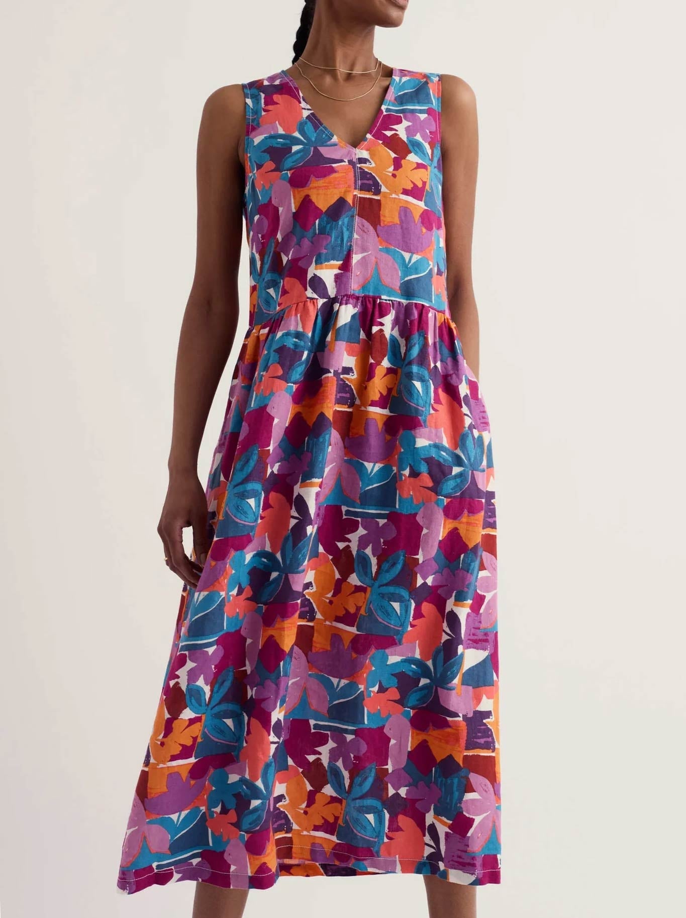 Image of Dresses. Product name - Seasalt Lowland Heather Dress in Floral Tropic Shapes colour by brand - Seasalt