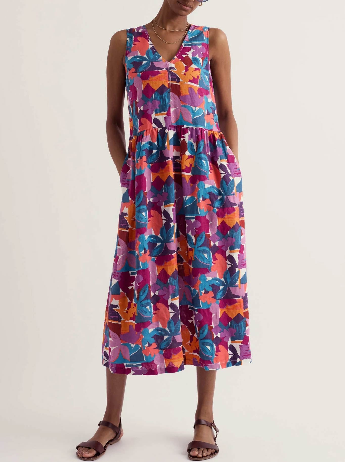 Seasalt Lowland Heather Dress (Floral Tropic Shapes)