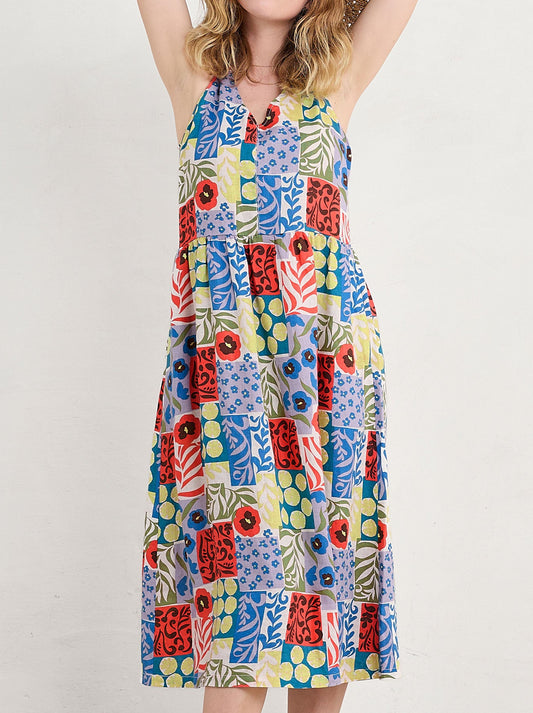 Image of Dresses. Productname: SEASALT LOWLAND HEATHER DRESS in Patchwork colour by brand - Seasalt