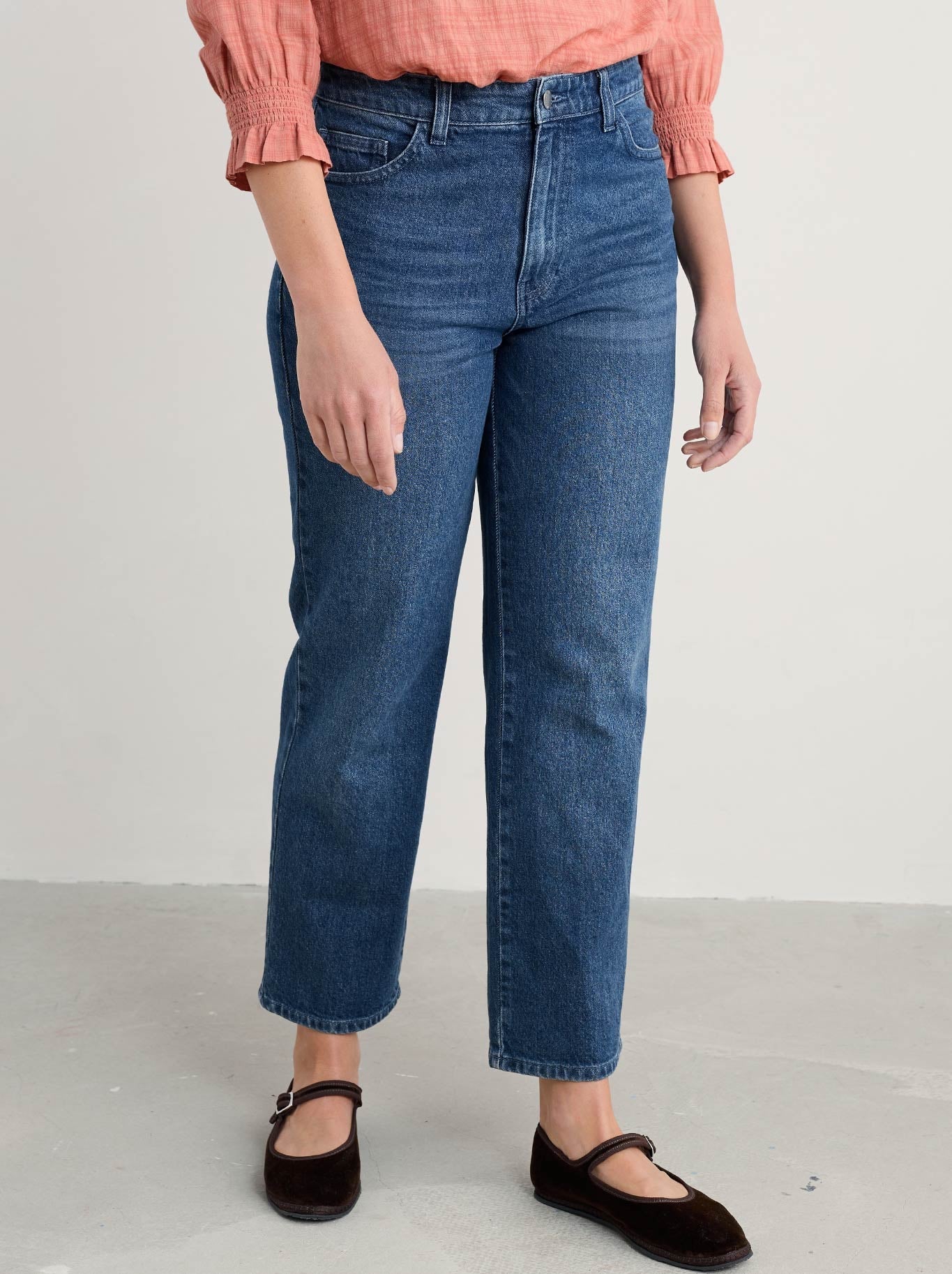 Image of Jeans. Product name - Seasalt Penwith Jean in Mid Wash colour by brand - Seasalt