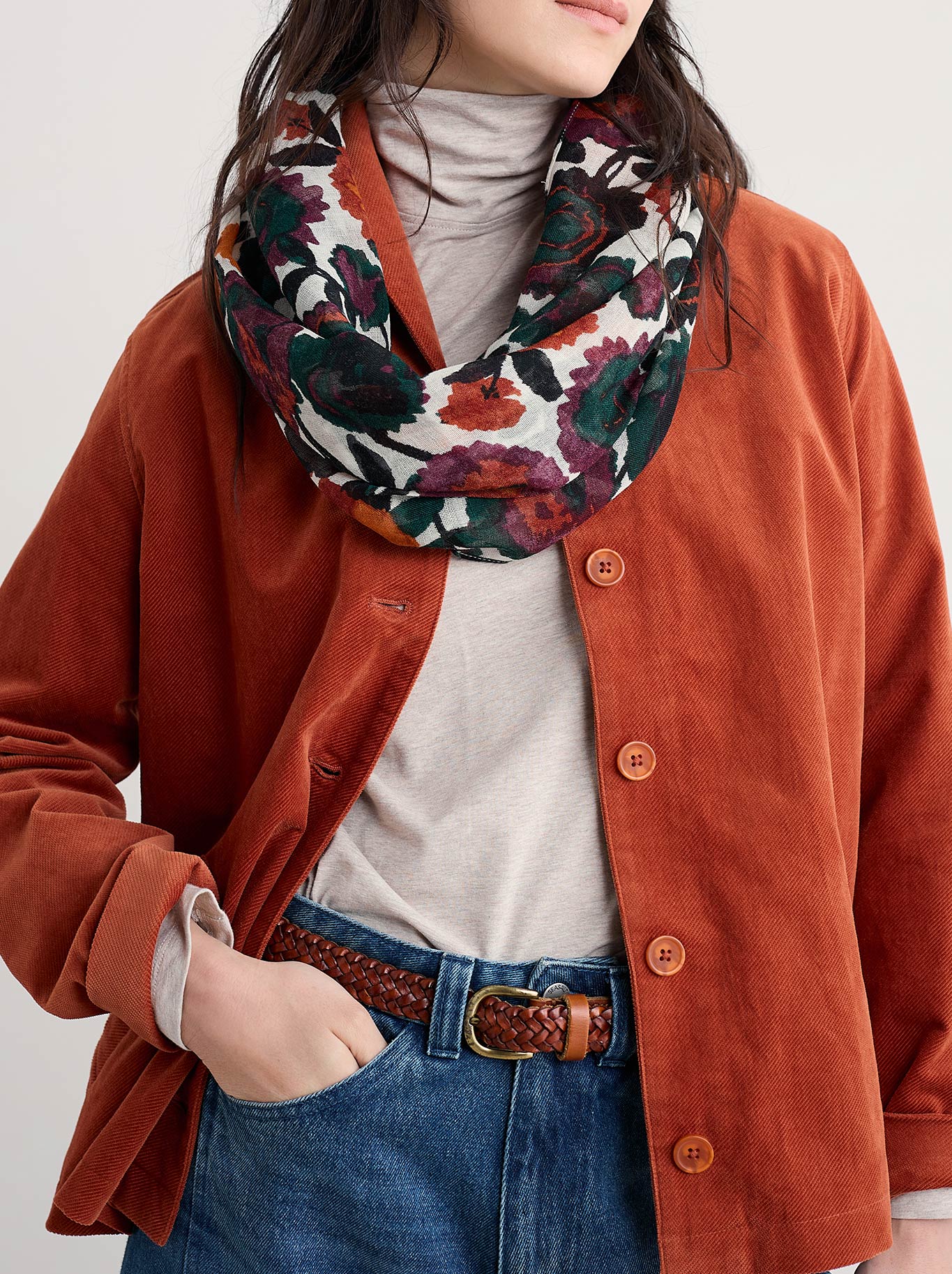 Image of Scarves & Shawls. Product name - Seasalt Pretty Circle Scarf in Aran colour by brand - Seasalt