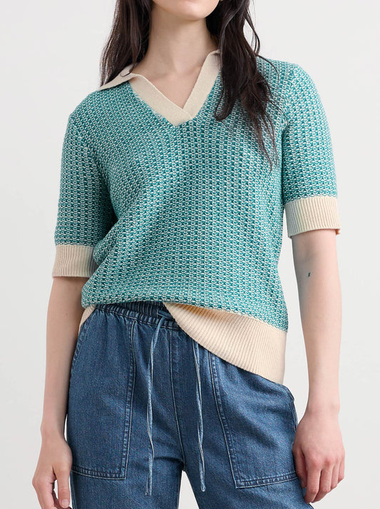 Image of a model wearing Tops. Product name - Seasalt Reed Bunting Top in Downwind Chalk colour by brand - Seasalt