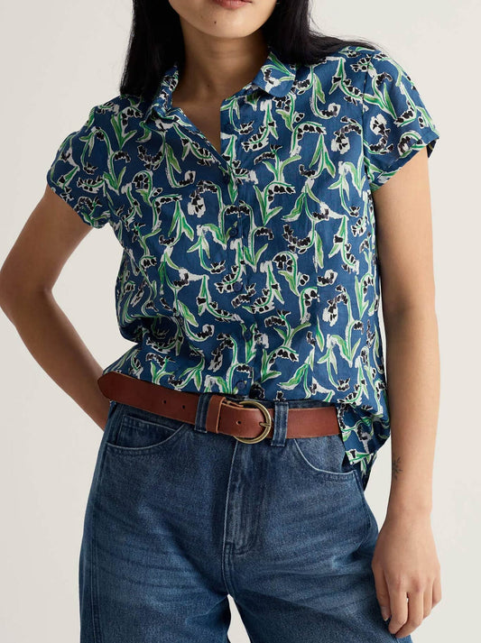 Image of Shirts. Product name - Seasalt Rushmaker Shirt in Painty Bluebell colour by brand - Seasalt