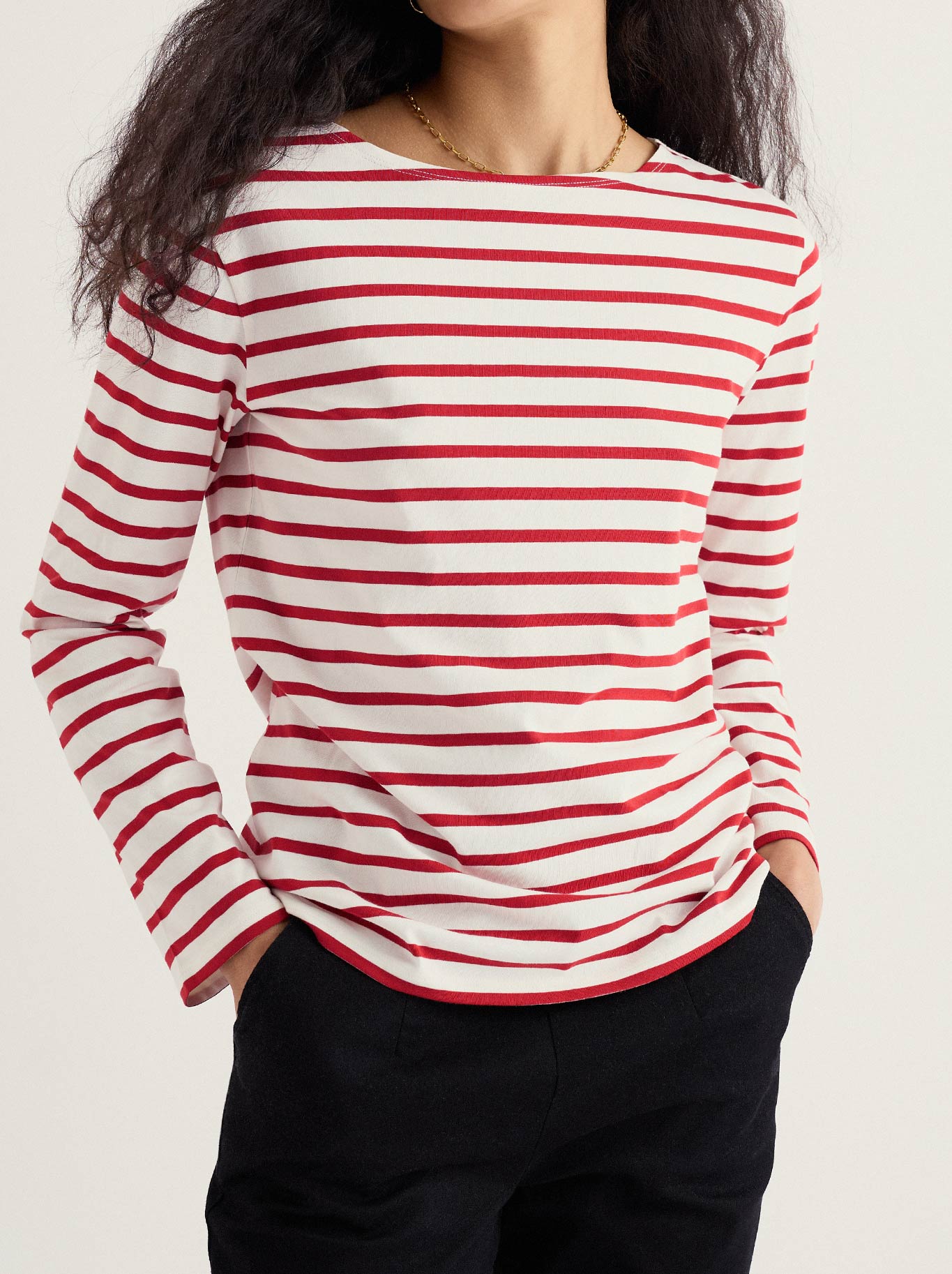 Image of Shirts. Product name - Seasalt Sailor Shirt in Breton Deep Rust colour by brand - Seasalt