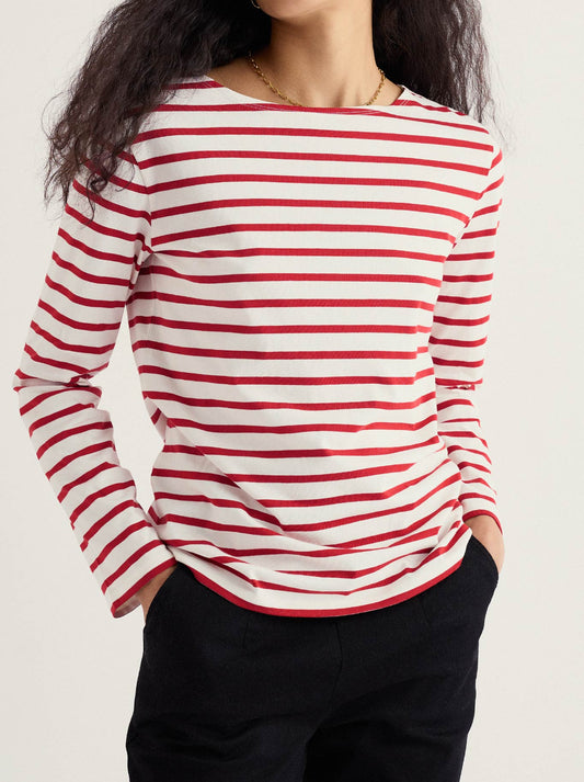 Image of Shirts. Product name - Seasalt Sailor Shirt in Breton Deep Rust colour by brand - Seasalt